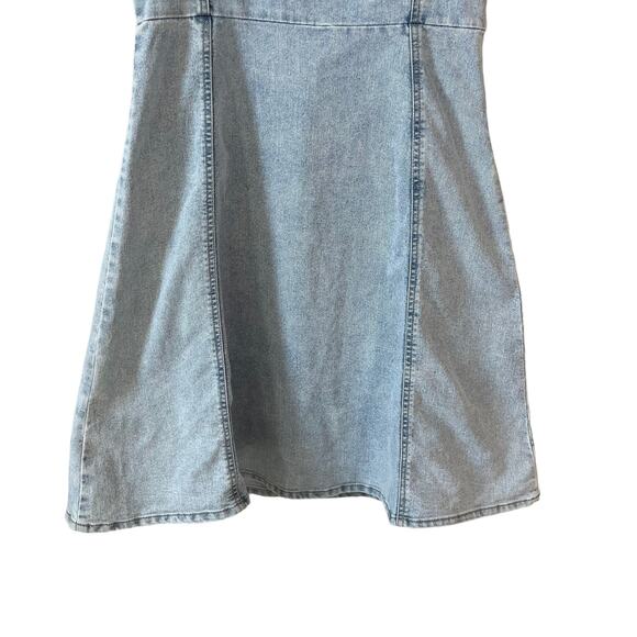 VERO MODA Women Lilith Denim Mini Dress Blue M Coastal Casual Chic Y2K Nostalgia - Picture 9 of 13